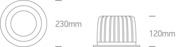 LED Downlight White Circular Warm White LED built in 5400lm 60W Die Cast One Light SKU:10160CA/W/W - Toplightco