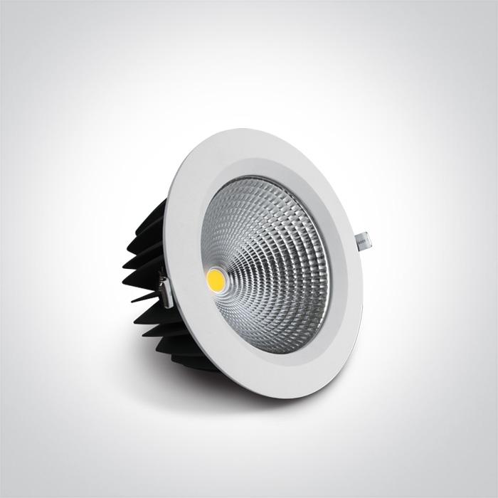 LED Downlight White Circular Cool White LED built in 5400lm 60W Die Cast One Light SKU:10160CA/W/C - Toplightco