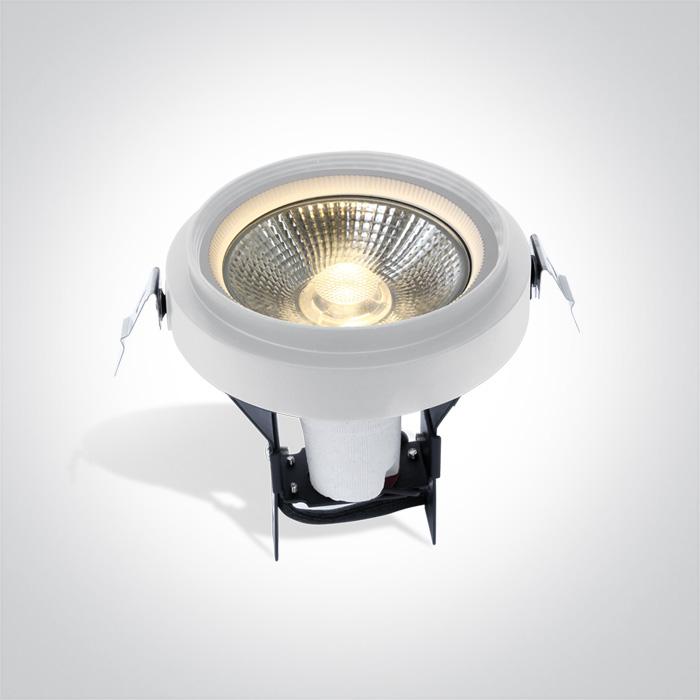 Downlight White Circular Replaceable lamp 70W Die Cast One Light SKU:11070TR/W - Toplightco