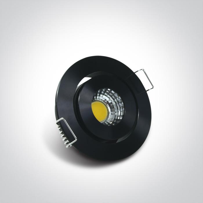 LED Spotlight Black Circular Warm White LED 270lm@700mA Aluminium One Light SKU:11103B/B/W - Toplightco