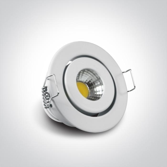 LED Spotlight White Circular Warm White LED 200lm@700mA Aluminium One Light SKU:11103B/W/W - Toplightco