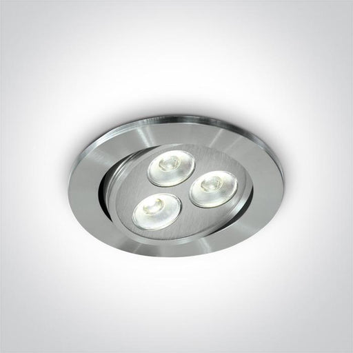 LED Spotlight Aluminium Circular Daylight LED 180lm Natural Aluminium One Light SKU:11103L/D/15 - Toplightco