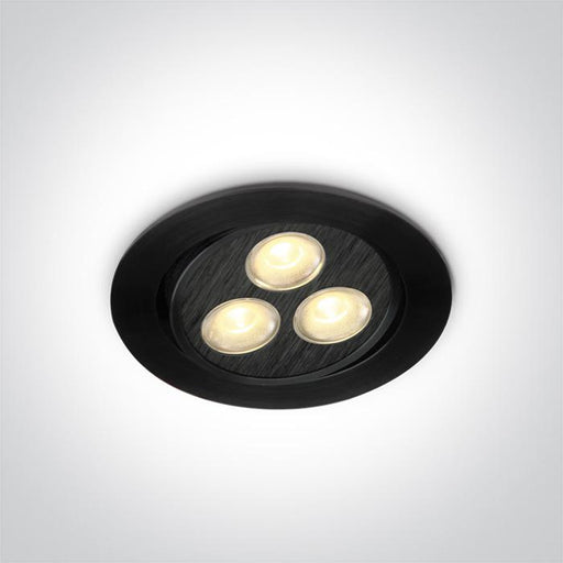 LED Spotlight Black Circular Warm White LED 135lm Aluminium One Light SKU:11103LB/W/35 - Toplightco