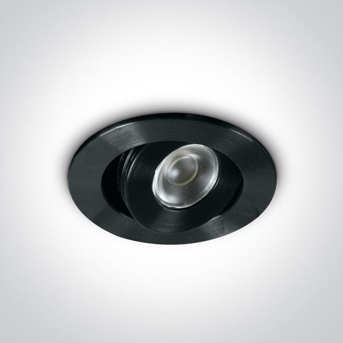 LED Spotlight Black Circular Daylight LED 120lm Aluminium One Light SKU:11103LC/B/D/15 - Toplightco