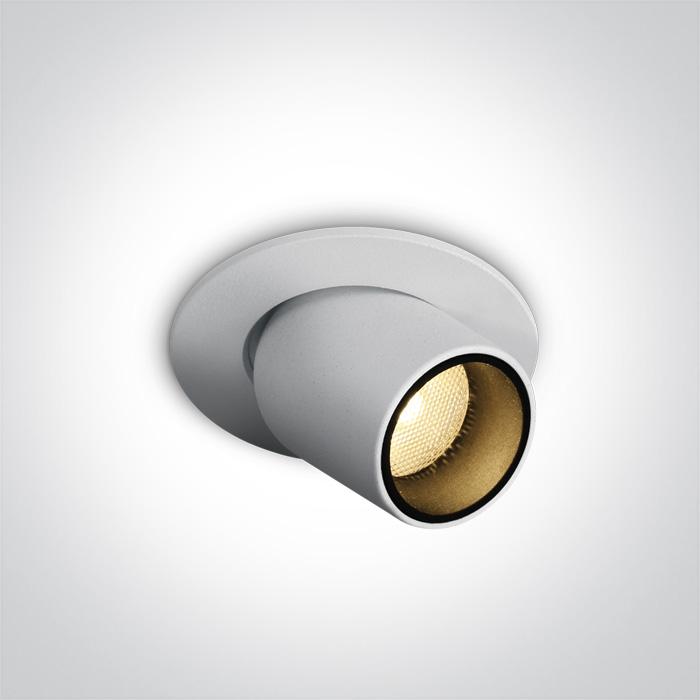 LED Spotlight White Circular Warm White LED 280lm Aluminium One Light SKU:11103M/W/W - Toplightco