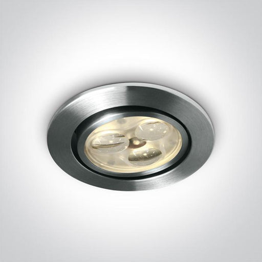 LED Spotlight Aluminium Circular Daylight LED 180lm Natural Aluminium One Light SKU:11103N/AL/D/35 - Toplightco