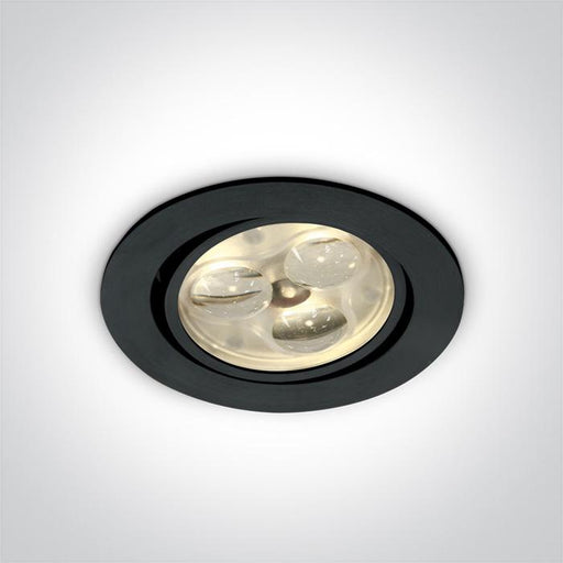 LED Spotlight Black Circular Warm White LED 135lm Aluminium One Light SKU:11103N/B/W/35 - Toplightco