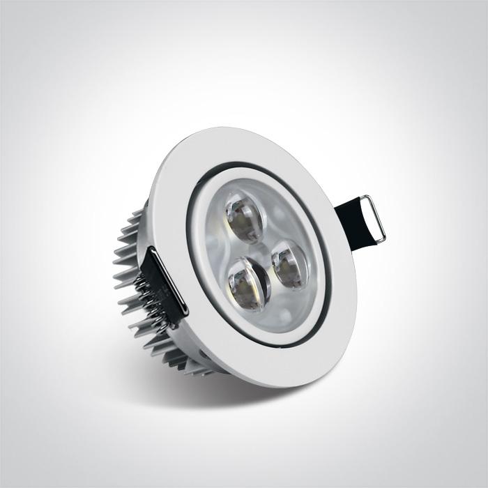 LED Spotlight White Circular Daylight LED 180lm Aluminium One Light SKU:11103N/W/D/35 - Toplightco