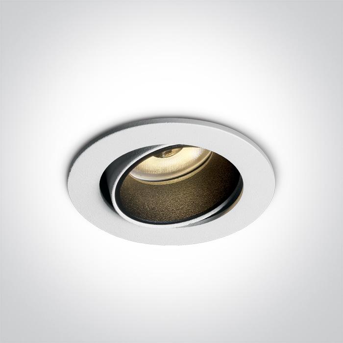 LED Spotlight White Circular Warm White LED 400lm@5W Aluminium One Light SKU:11104K/W/W - Toplightco