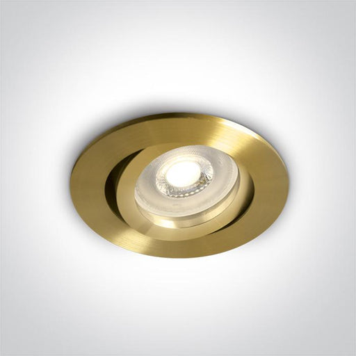 LED Spotlight Brushed Brass Circular Replaceable lamp 50W Aluminium One Light SKU:11105A1/BBS - Toplightco