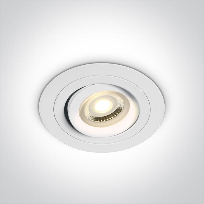 LED Spotlight White Circular Replaceable lamp 50W Aluminium One Light SKU:11105ABG/W - Toplightco