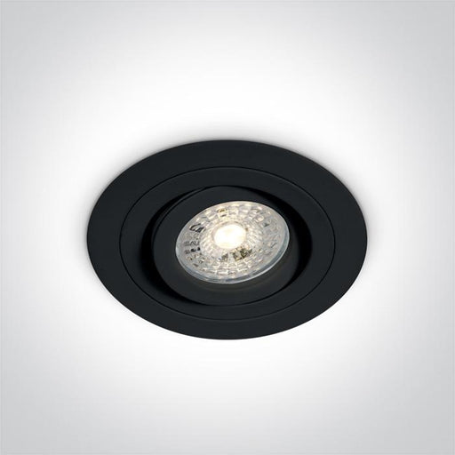 LED Spotlight Black Circular Replaceable lamp 50W Aluminium One Light SKU:11105ABGL/B - Toplightco