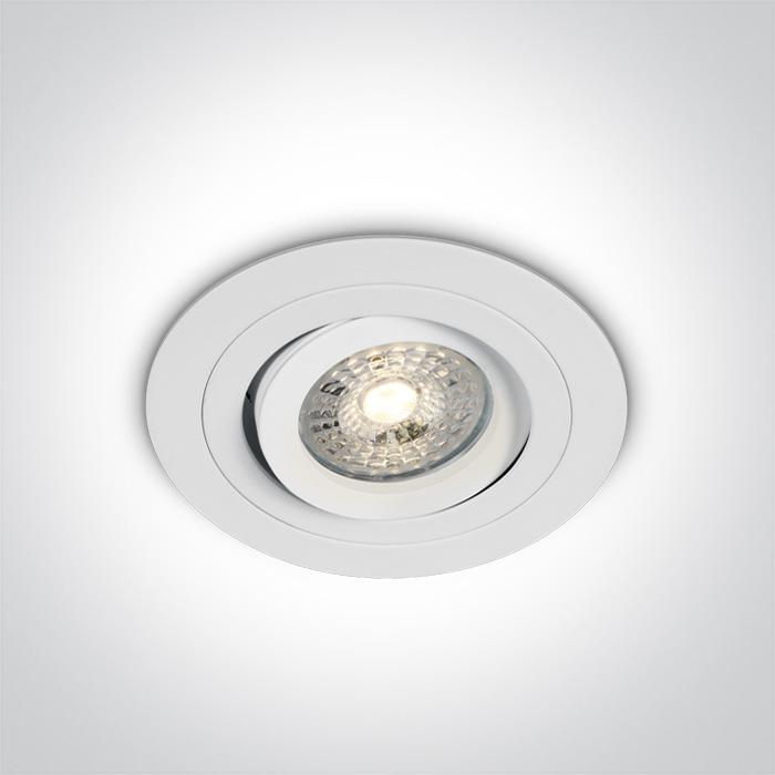 LED Spotlight White Circular Replaceable lamp 50W Aluminium One Light SKU:11105ABGL/W - Toplightco