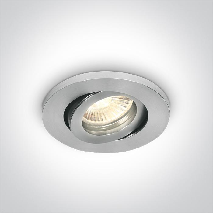 LED Spotlight Aluminium Circular Natural Aluminium One Light SKU:11105AC/AL - Toplightco