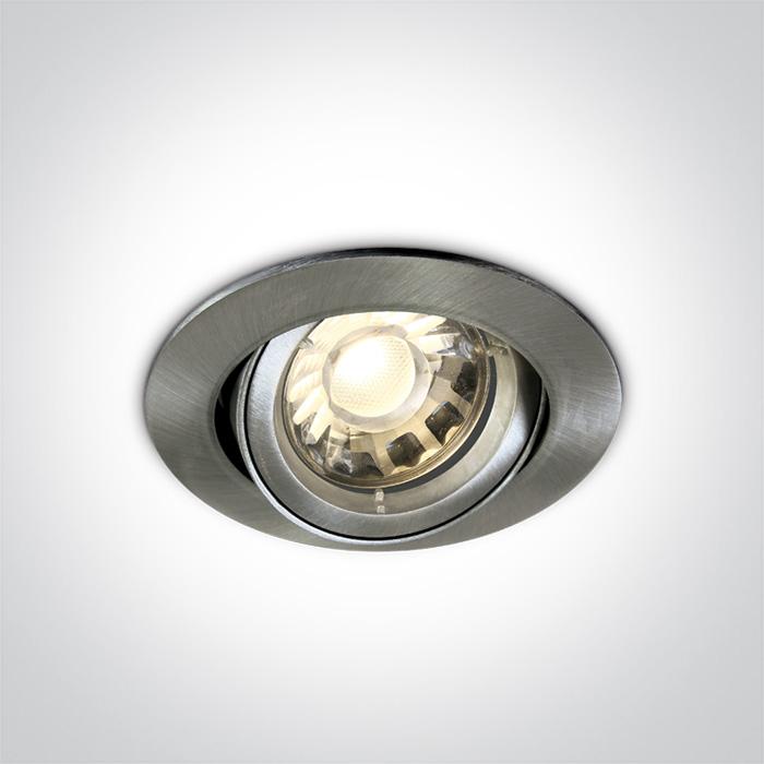 LED Spotlight Brushed Chrome Circular Die Cast One Light SKU:11105C/MC - Toplightco