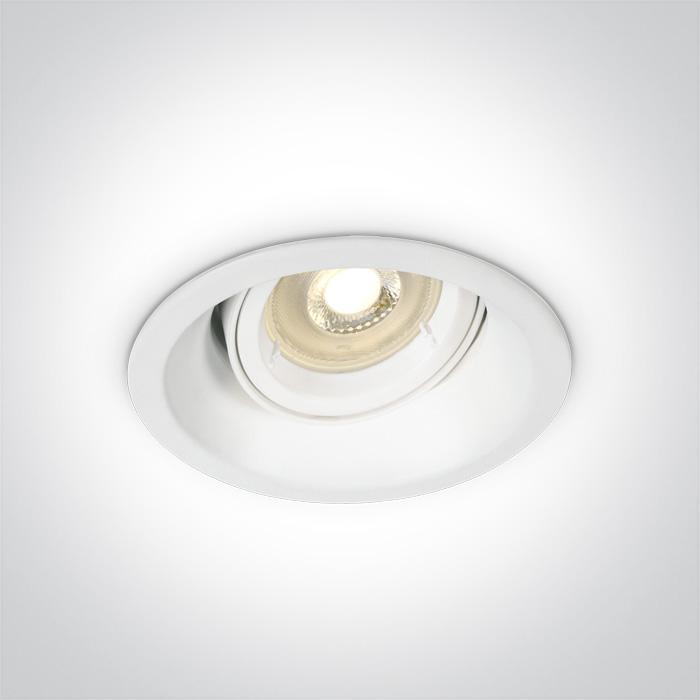 LED Spotlight White Circular Replaceable lamp 50W Die Cast One Light SKU:11105CDG/W - Toplightco