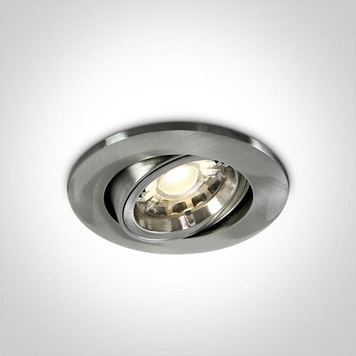 LED Spotlight Brushed Chrome Circular Replaceable lamp 50W Die Cast One Light SKU:11105CF/MC - Toplightco