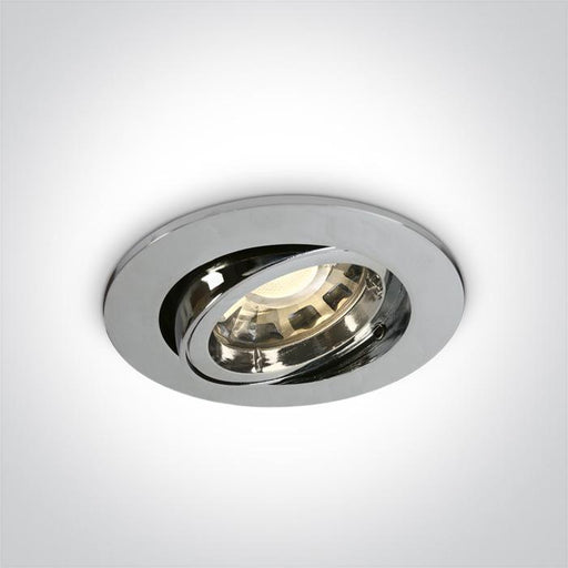 LED Spotlight Chrome Circular Replaceable lamp 50W Die Cast One Light SKU:11105CGU/C - Toplightco