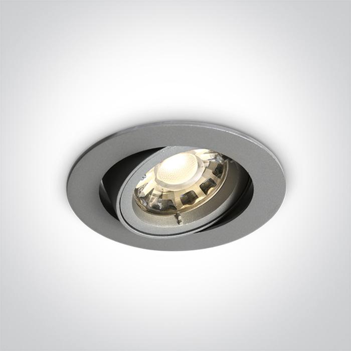 LED Spotlight Grey Circular Replaceable lamp 50W Die Cast One Light SKU:11105CGU/G - Toplightco