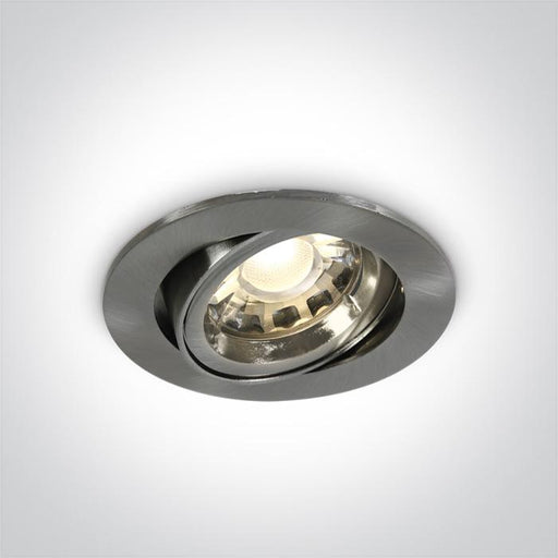 LED Spotlight Brushed Chrome Circular Replaceable lamp 50W Die Cast One Light SKU:11105CGU/MC - Toplightco