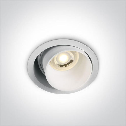 LED Spotlight White Circular Replaceable lamp 50W Aluminium One Light SKU:11105D8/W - Toplightco