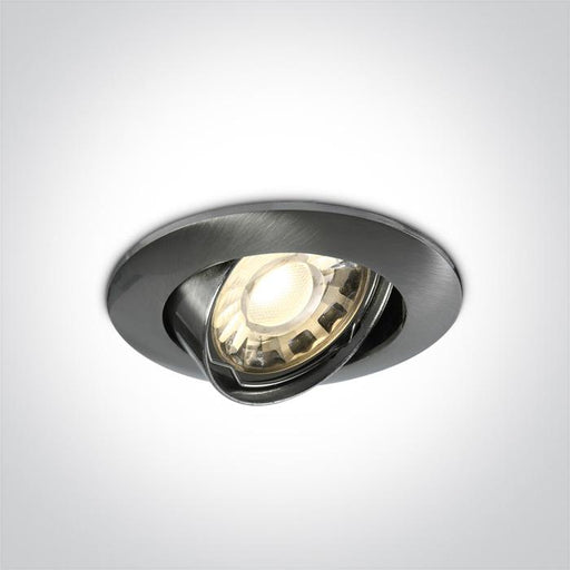 LED Spotlight Brushed Chrome Circular Replaceable lamp 50W Die Cast One Light SKU:11105GU/MC - Toplightco