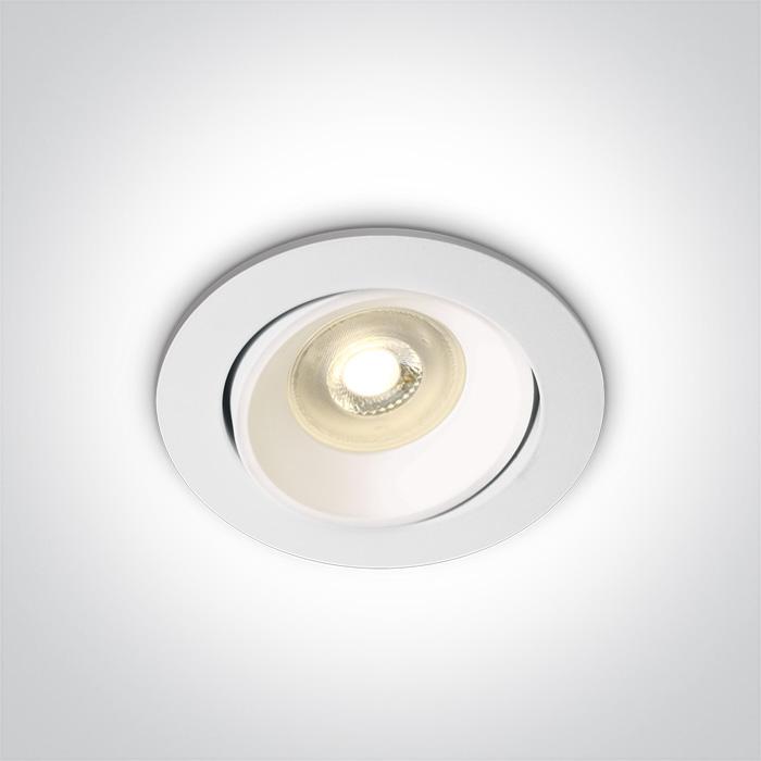 LED Spotlight White Circular Replaceable lamp 50W Aluminium One Light SKU:11105UA/W - Toplightco