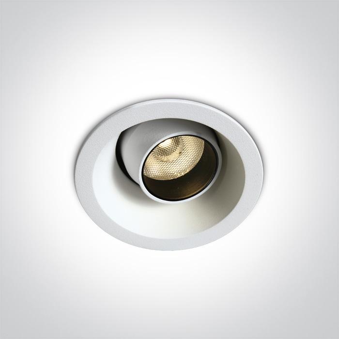 LED Spotlight White Circular Warm White LED 540lm Die Cast One Light SKU:11106M/W/W - Toplightco
