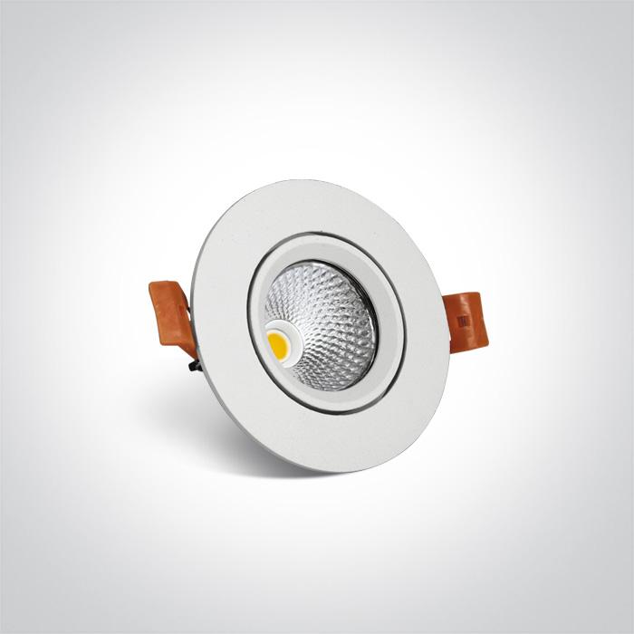 LED Spotlight White Circular Warm White LED built in 560lm 7W Die Cast One Light SKU:11107B/W/W - Toplightco
