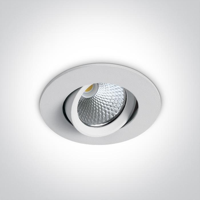 LED Spotlight White Circular Warm White LED built in 560lm 7W Die Cast One Light SKU:11107B/W/W - Toplightco