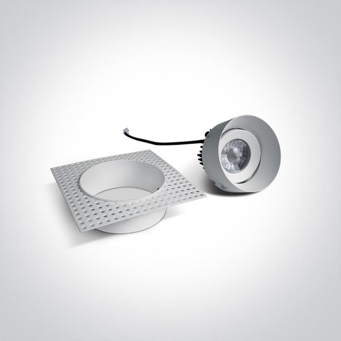 LED Spotlight White Rectangular Warm White LED Dimmable Outdoor 500lm Die Cast One Light SKU:11107BT/W/W - Toplightco