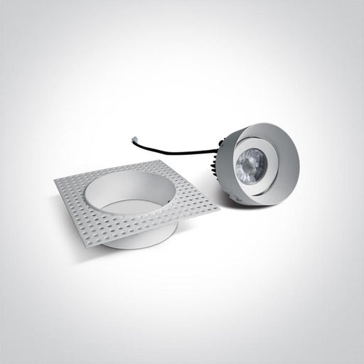 LED Spotlight White Rectangular Warm White LED Dimmable Outdoor 500lm Die Cast One Light SKU:11107BT/W/W - Toplightco