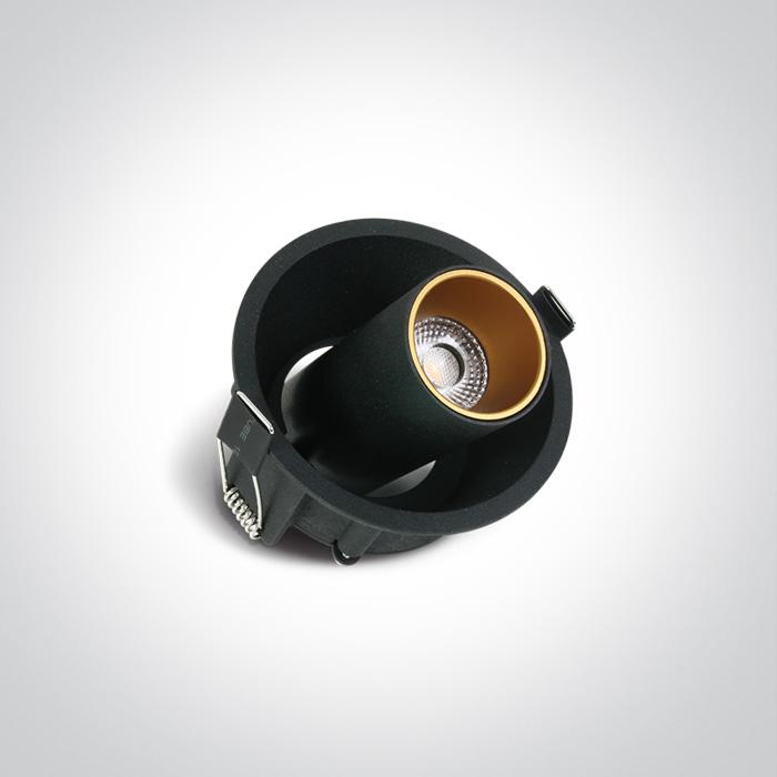 LED Spotlight Black Circular Warm White LED Dimmable 520lm Die Cast One Light SKU:11107C/B/W - Toplightco