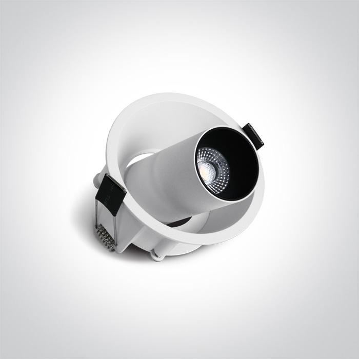 LED Spotlight White Circular Warm White LED Dimmable 520lm Die Cast One Light SKU:11107C/W/W - Toplightco