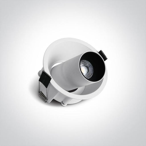 LED Spotlight White Circular Warm White LED Dimmable 520lm Die Cast One Light SKU:11107C/W/W - Toplightco