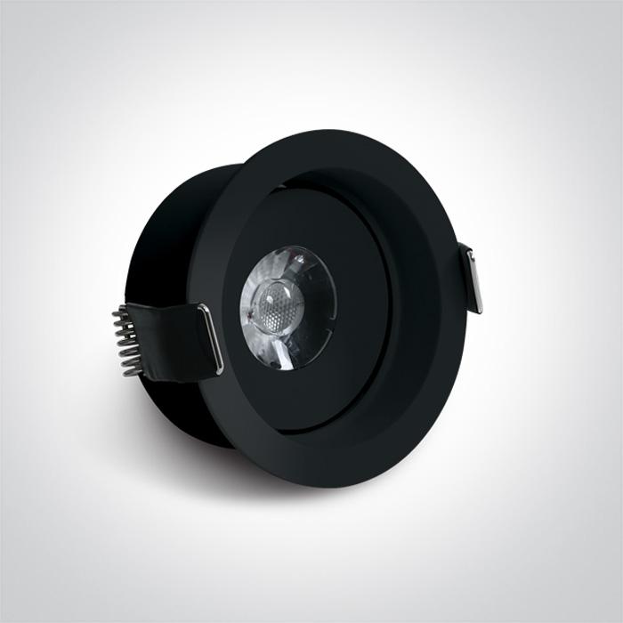 LED Spotlight Black Circular Warm White LED built in 600lm 7W Aluminium One Light SKU:11107DA/B/W - Toplightco