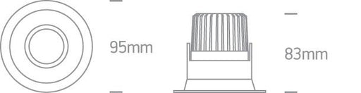 LED Spotlight Black Circular Warm White LED built in 560lm 7W Die Cast One Light SKU:11107FD/B/W - Toplightco