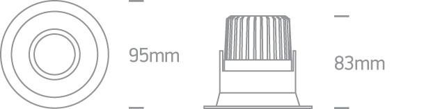 LED Spotlight White Circular Warm White LED built in 560lm 7W Die Cast One Light SKU:11107FD/W/W - Toplightco