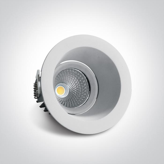 LED Spotlight White Circular Cool White LED built in 560lm 7W Die Cast One Light SKU:11107FD/W/C - Toplightco