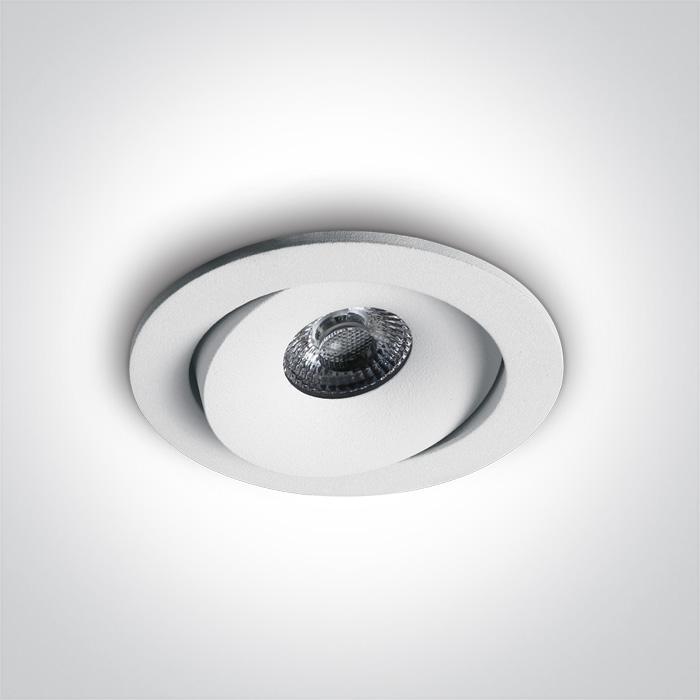 LED Spotlight White Circular Warm White LED Outdoor 530lm Die Cast One Light SKU:11107P/W/W - Toplightco