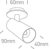 LED Spotlight Black Circular Warm White LED Dimmable 500lm Aluminium One Light SKU:11107RA/B/W - Toplightco