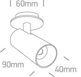 LED Spotlight Black Circular Warm White LED Dimmable 500lm Aluminium One Light SKU:11107RA/B/W - Toplightco