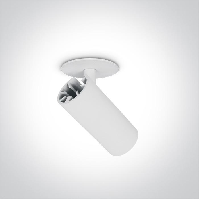 LED Spotlight White Circular Warm White LED Dimmable 500lm Aluminium One Light SKU:11107RA/W/W - Toplightco