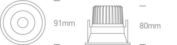 LED Spotlight White Circular Warm White LED Outdoor 350lm Aluminium One Light SKU:11107WD/W/W - Toplightco