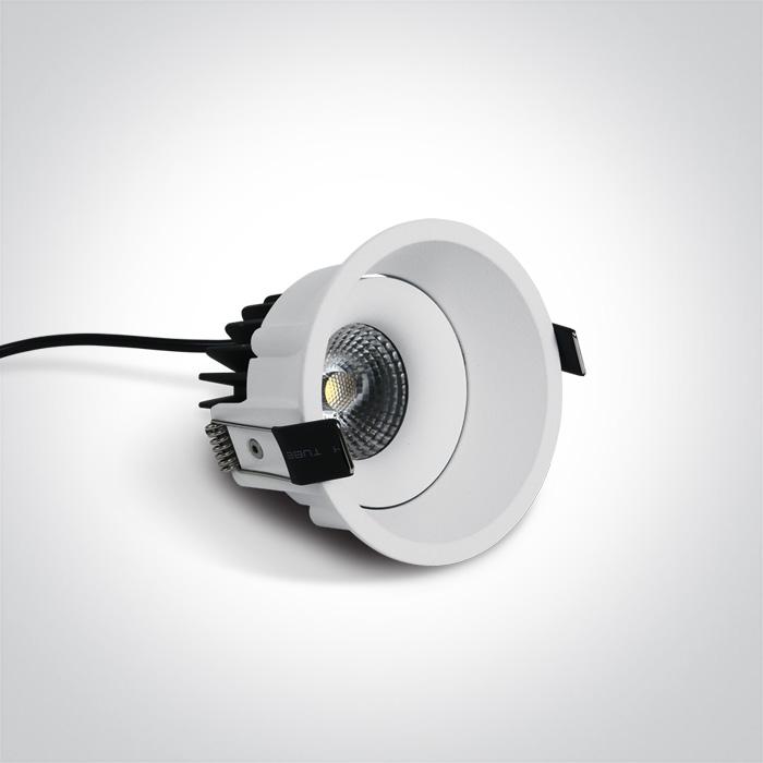LED Spotlight White Circular Warm White LED Outdoor 350lm Aluminium One Light SKU:11107WD/W/W - Toplightco