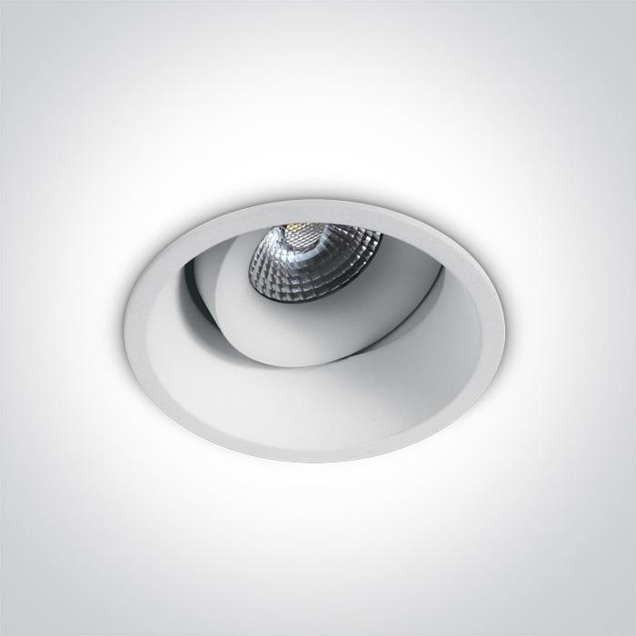 LED Spotlight White Circular Warm White LED Outdoor 350lm Aluminium One Light SKU:11107WD/W/W - Toplightco