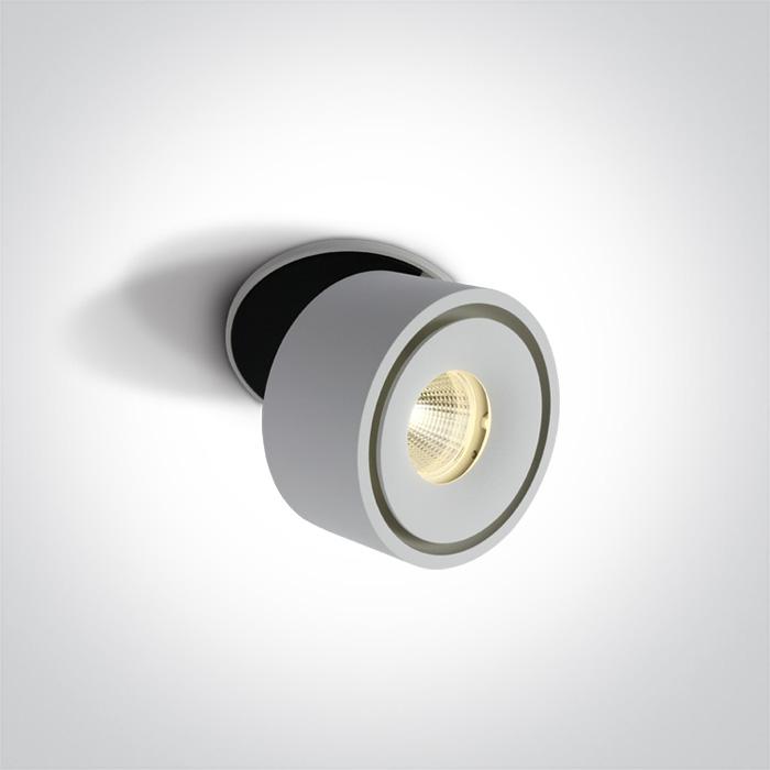 LED Spotlight White Circular Warm White LED built in 600lm 8W Aluminium One Light SKU:11108LA/W/W - Toplightco