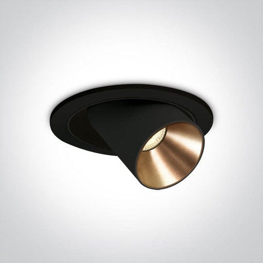 Recessed LED Spotlight Black Circular Warm White LED Dimmable 675lm Aluminium One Light SKU:11109B/B/W - Toplightco