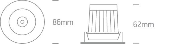 LED Spotlight Circular Warm White LED Dimmable LED built in 620lm 9,2W Aluminium One Light SKU:11109KD/W/W - Toplightco