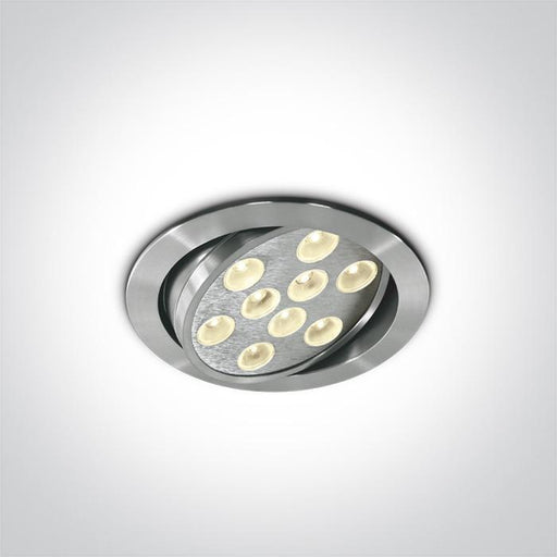 LED Downlight Aluminium Circular Warm White LED 405lm Natural Aluminium One Light SKU:11109L/W/35 - Toplightco